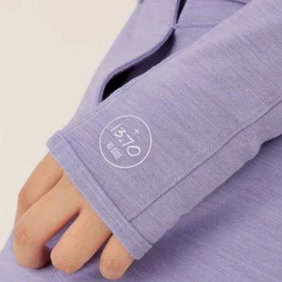 NEW Allbirds Natural Run Mid Layer Quarter Zip Top - Purple Hush - Picture 4 of 9